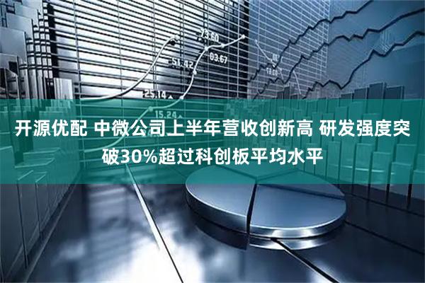 开源优配 中微公司上半年营收创新高 研发强度突破30%超过科创板平均水平