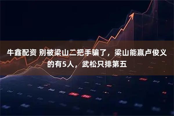牛鑫配资 别被梁山二把手骗了,梁山能赢卢俊义的有5人,武松只排第五